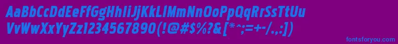 PakenhamcdblItalic Font – Blue Fonts on Purple Background