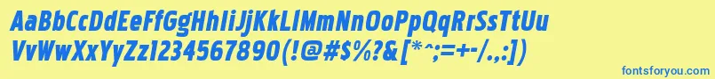 PakenhamcdblItalic Font – Blue Fonts on Yellow Background