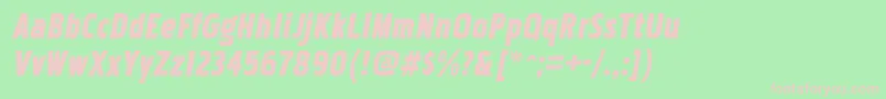 PakenhamcdblItalic Font – Pink Fonts on Green Background