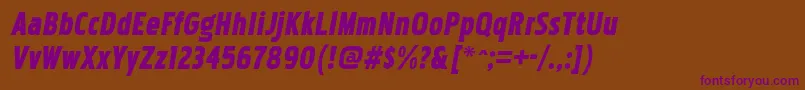 PakenhamcdblItalic Font – Purple Fonts on Brown Background