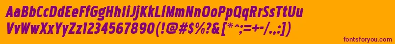 PakenhamcdblItalic Font – Purple Fonts on Orange Background