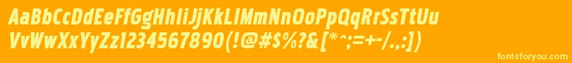 PakenhamcdblItalic Font – Yellow Fonts on Orange Background