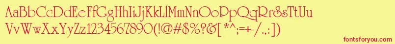 Cyrillicuniversity Font – Red Fonts on Yellow Background