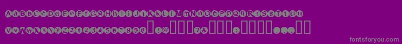 フォントXeroprintFiletype – 紫の背景に灰色の文字