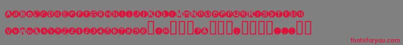 フォントXeroprintFiletype – 赤い文字の灰色の背景