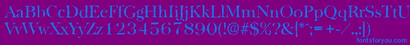 Weitere Informationen zur BaskervilleantiqueRegular-Schriftart BaskervilleantiqueRegular-Schriftart – Blaue Schriften auf violettem Hintergrund