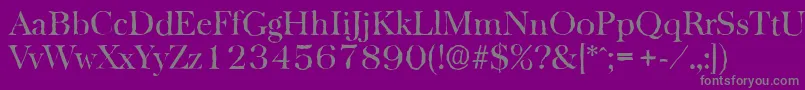 BaskervilleantiqueRegular-Schriftart – Graue Schriften auf violettem Hintergrund