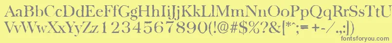 Шрифт BaskervilleantiqueRegular – серые шрифты на жёлтом фоне