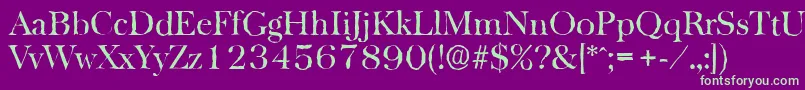 BaskervilleantiqueRegular Font – Green Fonts on Purple Background