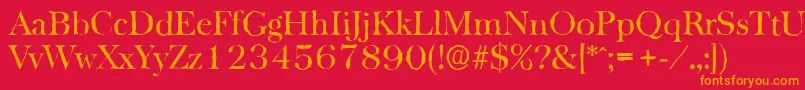 フォントBaskervilleantiqueRegular – 赤い背景にオレンジの文字