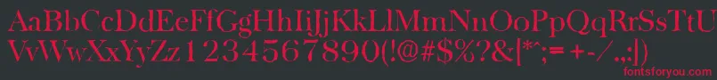 BaskervilleantiqueRegular Font – Red Fonts on Black Background