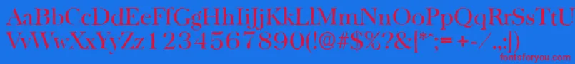 BaskervilleantiqueRegular Font – Red Fonts on Blue Background