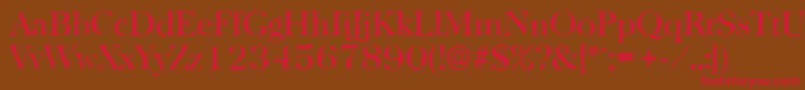 フォントBaskervilleantiqueRegular – 赤い文字が茶色の背景にあります。