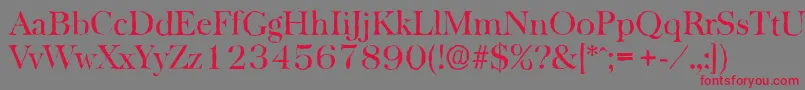 Шрифт BaskervilleantiqueRegular – красные шрифты на сером фоне