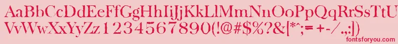 Czcionka BaskervilleantiqueRegular – czerwone czcionki na różowym tle
