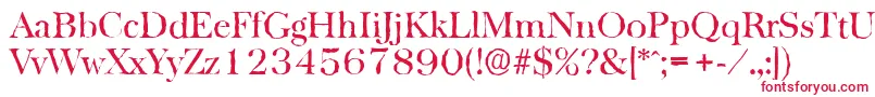 BaskervilleantiqueRegular Font – Red Fonts on White Background