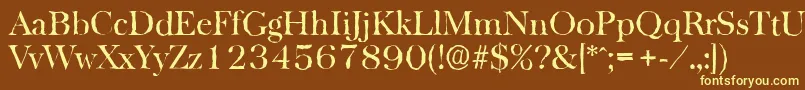 Шрифт BaskervilleantiqueRegular – жёлтые шрифты на коричневом фоне