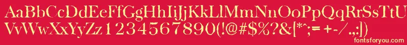 BaskervilleantiqueRegular Font – Yellow Fonts on Red Background