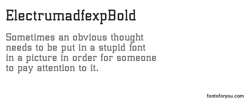 Review of the ElectrumadfexpBold Font