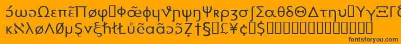 フォントHeytta – 黒い文字のオレンジの背景