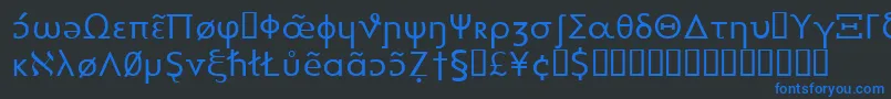 Heytta-Schriftart – Blaue Schriften auf schwarzem Hintergrund