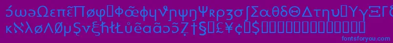 Heytta-Schriftart – Blaue Schriften auf violettem Hintergrund