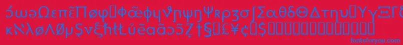 フォントHeytta – 赤い背景に青い文字