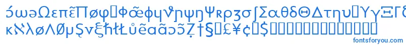 フォントHeytta – 白い背景に青い文字