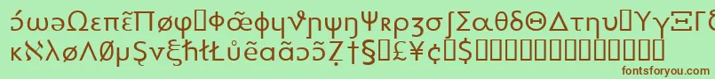 Heytta-fontti – ruskeat fontit vihreällä taustalla