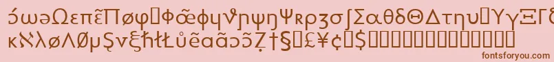 Heytta-Schriftart – Braune Schriften auf rosa Hintergrund