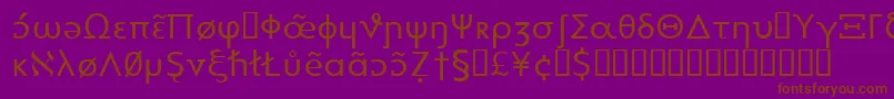フォントHeytta – 紫色の背景に茶色のフォント