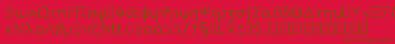 Czcionka Heytta – brązowe czcionki na czerwonym tle