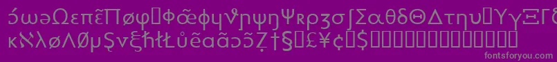 フォントHeytta – 紫の背景に灰色の文字