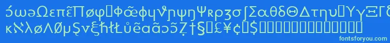 Шрифт Heytta – зелёные шрифты на синем фоне