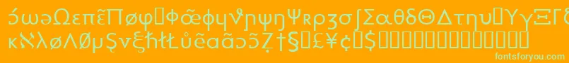 Heytta Font – Green Fonts on Orange Background