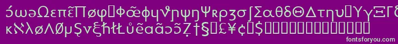 Heytta-fontti – vihreät fontit violetilla taustalla