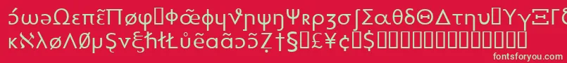 Heytta-Schriftart – Grüne Schriften auf rotem Hintergrund