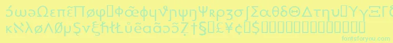 Heytta-fontti – vihreät fontit keltaisella taustalla