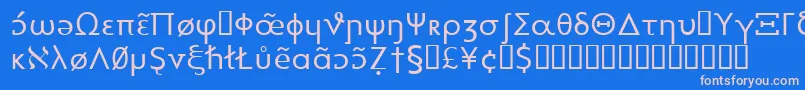 Heytta-fontti – vaaleanpunaiset fontit sinisellä taustalla