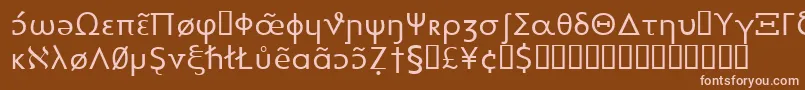 Heytta-fontti – vaaleanpunaiset fontit ruskealla taustalla