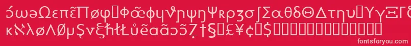 フォントHeytta – 赤い背景にピンクのフォント