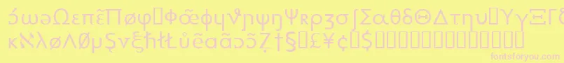 Heytta Font – Pink Fonts on Yellow Background