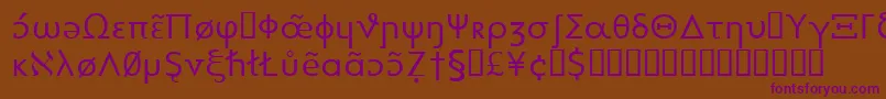 Heytta-fontti – violetit fontit ruskealla taustalla
