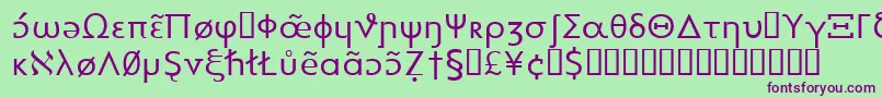 Heytta-fontti – violetit fontit vihreällä taustalla