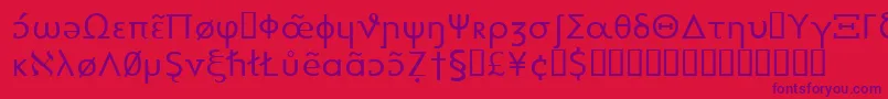 フォントHeytta – 赤い背景に紫のフォント