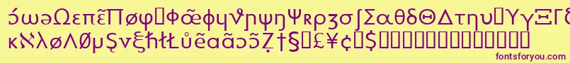 Шрифт Heytta – фиолетовые шрифты на жёлтом фоне