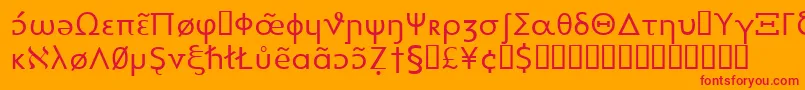 フォントHeytta – オレンジの背景に赤い文字