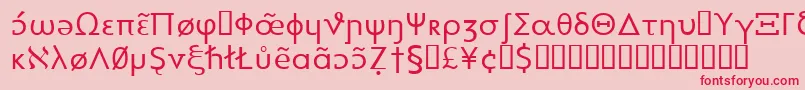 Heytta-Schriftart – Rote Schriften auf rosa Hintergrund