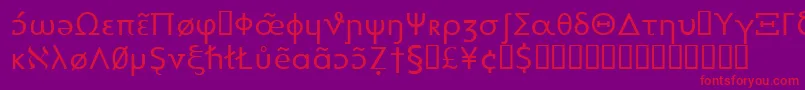 Fonte Heytta – fontes vermelhas em um fundo violeta