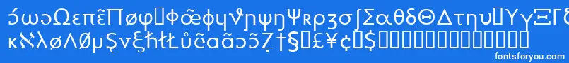 フォントHeytta – 青い背景に白い文字